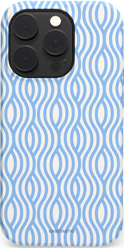 Casetastic Hoesje Geschikt voor Apple iPhone 14 Pro Magsafe - Stijlvolle Beschermende Duo-layer Case - Zeegolf Patroon