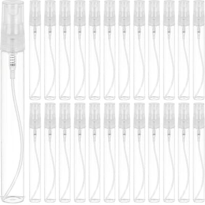 BRENZOOS- Mini-Spuitflessen 25 Stuks - 10 ml Lege Glazen Flesjes - Fijne Nevel Verstuivers - Transparant - Voor Cosmetica/Parfum - 118 mm Hoog - Reistuitflesjes