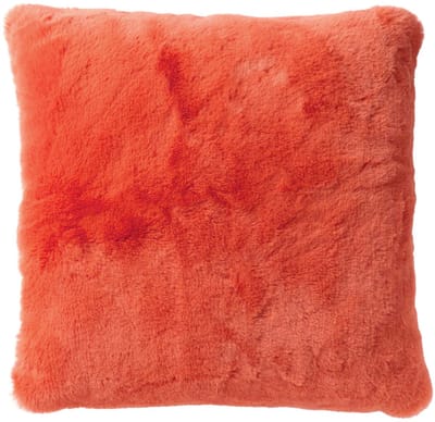 Dutch Decor ZAYA - Kussenhoes 45x45 cm - bontlook - effen kleur - Coral - koraalroze - met rits - zonder binnenkussen
