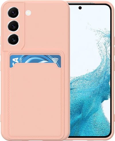 LuxeBass Hoesje geschikt voor Samsung S21FE - Siliconen hoesje - Licht Roze - Pasjeshouder- telefoonhoesjes - gsm hoesje - telefoonhoes - telefoonhoes - gsm hoes - telefoonhoesje