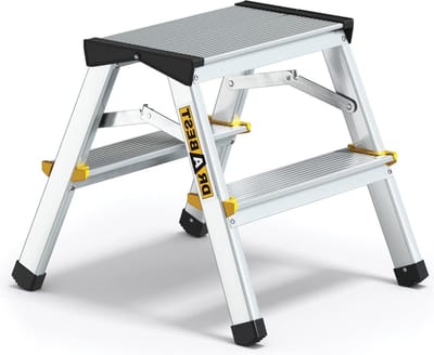 2x2 Traps Aluminium Dubbelzijdige Huishoudladder 150kg - Multifunctionele Opvouwbare Trapladder 39x41x20cm