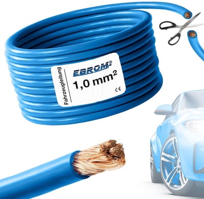 Flexibele Voertuigkabel 1mm² - Blauw - Hoogwaardige Koper - Voor Auto, Motor en Caravan