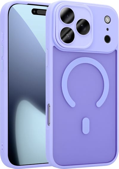 Coverzs luxe matte Magneet hoesje geschikt voor iPhone 17 Pro Max met camera cover (Paars) – sterke case met premium bescherming, dun ontwerp en perfecte pasvorm - Camerabescherming