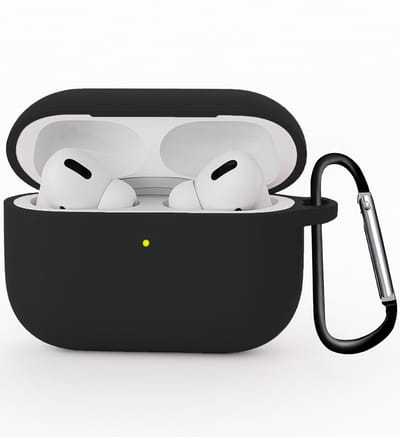 Hoesje Geschikt voor Apple Airpods Pro 3 - Siliconen Hoes met Clip - Silicone Case Cover - Zwart