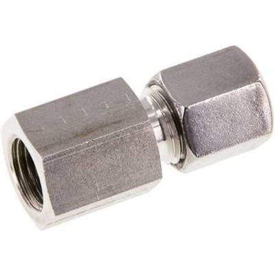 G 1/4'' x 6S RVS Rechte Snijring Koppeling 630 Bar DIN 2353 - FL2S-FC-ST-014G-06-S