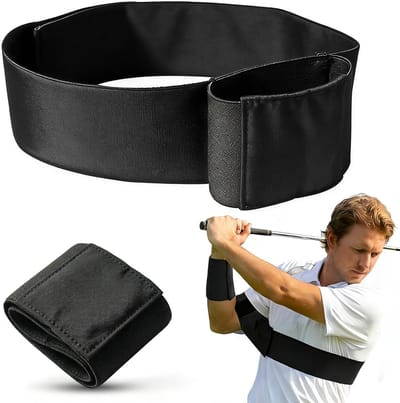 Golf Swing Trainer - Arm Band voor Perfecte Connectie - Houding Corrector - Verbetert Spiergeheugen & Ritme - Universeel - Zwart