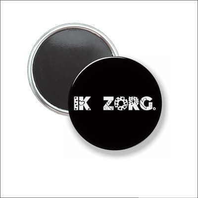Button Met Magneet 58 MM - Ik Zorg - Zwart - NIET VOOR KLEDING