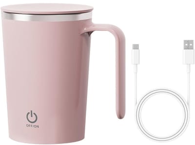 Dailygoods- Koffiemok Automatisch - Magnetische Koffiemok - Roestvrij Stalen Voering - Dubbelklik Start - Geschikt voor Melk/Thee - Comfortabele Gebruikservaring - Zelfroerende Mok