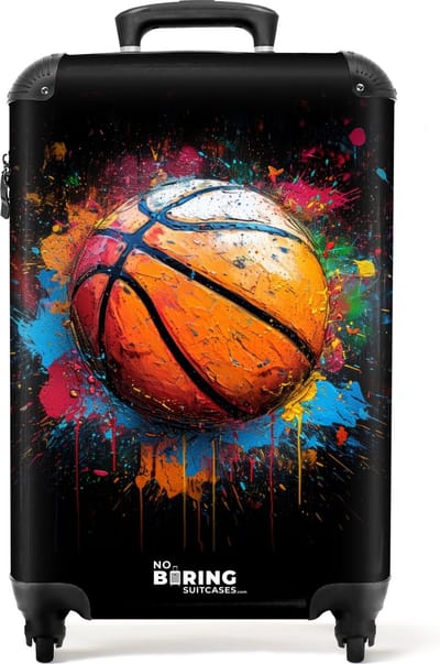 NoBoringSuitcases.com® - Basketbal jongens koffer - Kinderkoffer jongen - Kindertrolley - 55x35x25