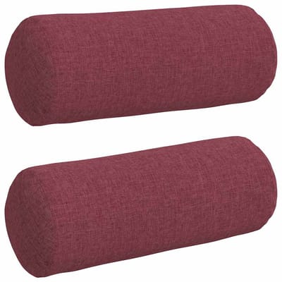 vidaXL Bolster Kussens 2 st Stof Wijnrood Ø 15 x 40 cm