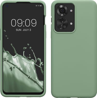 kwmobile telefoonhoesje geschikt voor OnePlus Nord 2T 5G - Hoesje met siliconen coating - Smartphone case in vintage groen