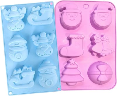 Siliconen Mallen voor Kerstmis - 2 Stuks Voor Cookies, Taarten, Chocolade, IJsblokjes en Muffins