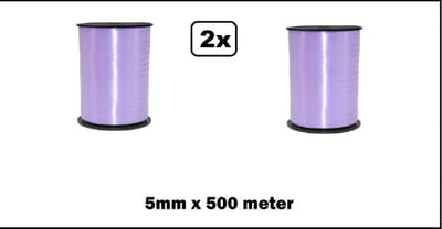 2x Krullint lila 5mm x 500meter krul lint kerst thema feest decoratie kado kado gold verjaardag