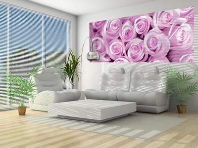 Pink Roses Photo Wallcovering