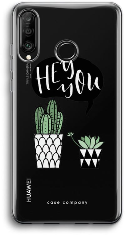 Case Company® - Hoesje geschikt voor Huawei P30 Lite hoesje - Hey you cactus - Soft Cover Telefoonhoesje - Bescherming aan alle Kanten en Schermrand