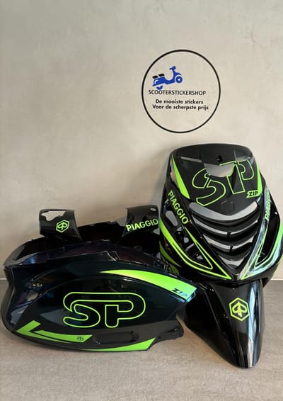 Piaggio zip - SP Outline Pakket S - Piaggio Zip Accessoire - Scooter Accessoires - Scooter Stickers - Licht groen- Mat