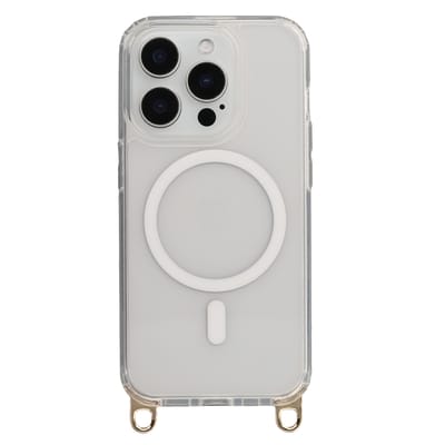 Selencia Rivièra MagSafe Backcover met afneembare haakjes voor de Apple iPhone 15 Pro - Transparant