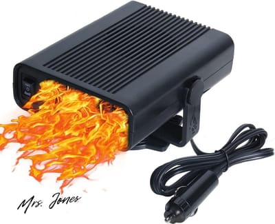 Mrs. Jones 12V 120W draagbare autoventilator 2-in-1 verwarmings-/koelluchtverwarmer snelle verwarming ontdooiingsontdooiing auto-voorruitventilator .