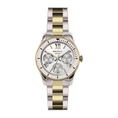 Prisma Horloge P.1893 Dames Saffier bicolor gold