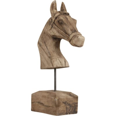 Light & Living Ornament op voet Horse - Hout - 25x14x48cm - Landelijk - Hout