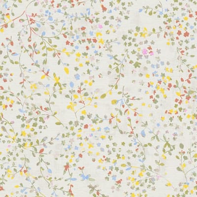 Bloemen behang Profhome 397471-GU vliesbehang hardvinyl warmdruk in reliëf licht gestructureerd met bloemmotief mat crème groen geel blauw 5,33 m2