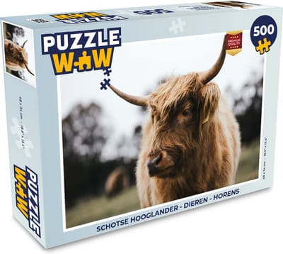 Puzzel Schotse Hooglander - Dieren - Horens - Legpuzzel - Puzzel 500 stukjes