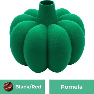 Pomela organische vaas – Decoratieve vaas - Zwart / Rood - 3d geprinte vaas – geschikt voor droogbloemen - :hoogte: