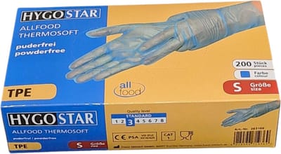 Hygostar TPE wegwerp handschoen blauw - maat S - 200 stuks - latexvrij