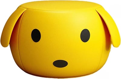 Gestoffeerde Kruk - Zitpoef Voetenbank - Extra Zitplaats - Massief Houten Frame - 36 cm Breed - Bruin
