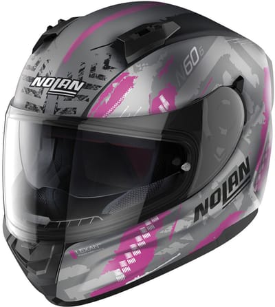 Nolan N60-6 Wheelspin 060 Mat Grijs Roze Helm - Helm