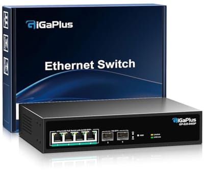 6-poorts 2.5 Gb PoE-switch met 4 PoE poorten en 10G Uplink voor NAS en WiFi6