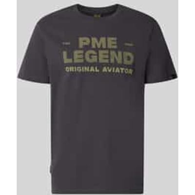 PME legend blauwe heren t-shirt   Ronde hals   Regular fit   Geen zakken   Tekst patroon   Duurzaam   Korte mouw Blauw M