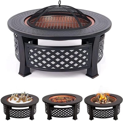 Buitenhaard BBQ - Terrasverwarmer - Gezellige avonden - 3-in-1 functie - Diameter 81 cm - Zwart