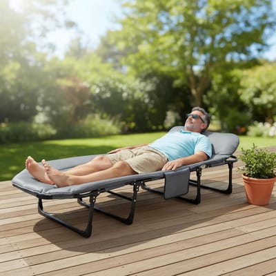 Opklapbed 1 persoon - Campingbed volwassenen - Extra slaapplaats - Robuuste draagstructuur - 190 cm lengte