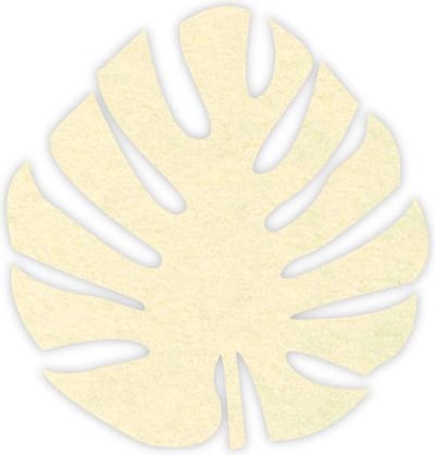 Monstera blad vilt onderzetter - Creme - 6 stuks - Ø 9,5 cm Rond - Glas onderzetter - Cadeau - Woondecoratie - Woonkamer - Tafelbescherming - Onderzetters Voor Glazen - Keukenbenodigdheden - Woonaccessoires - Tafelaccessoires