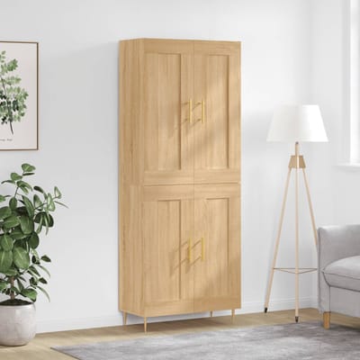 vidaXL - Hoge - kast - 69,5x34x180 - cm - bewerkt - hout - sonoma - eikenkleurig