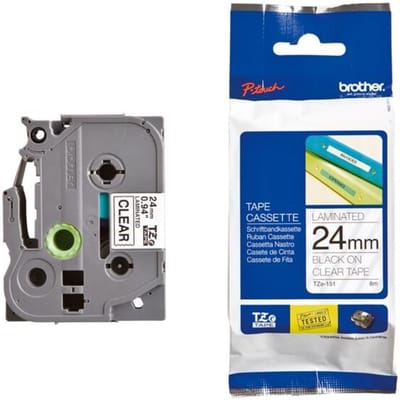 Brother lint beletteringssysteem TZe-151, 24 mm, kleurloos/zwart