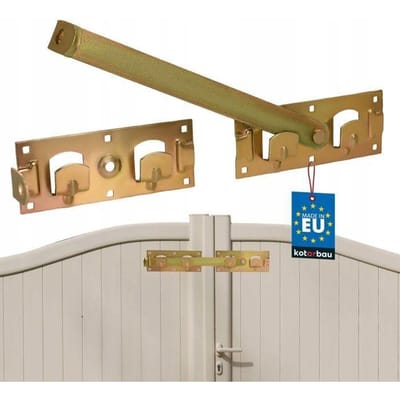 KOTARBAU® Poortgrendel, Deurgrendel, Overslaggrendel Voor Dubbele Poort, Verzinkt Staal, 43 cm, Goud, voor Tuinpoort, Schuifvergrendeling, Universeel