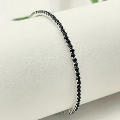 Nivard Armband - Staal - Nep Zilver - Dames - Zilver/Zwart