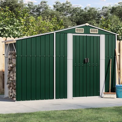 vidaXL - Tuinschuur - 277x93x179 - cm - gegalvaniseerd - staal - groen