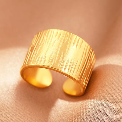 Verstelbare Statement Ring Chunky | Stainless Steel Goud