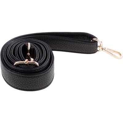 Verstelbare lederen crossbody schoudertas riem handvat accessoires zwart 135cm zwart