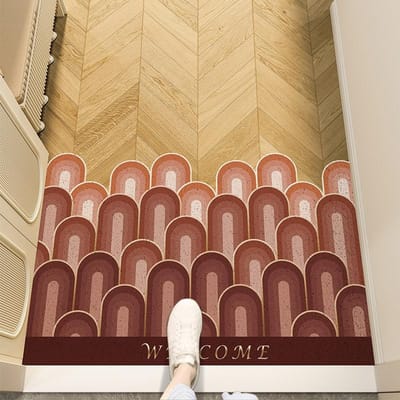 Entree Deur Vloermat Draadring Vuilafstotende Antislip Mat Veranda Deur Ingang Kan worden Gesneden Voetmat Schoenwisselruimte Stofverwijdering Entree Deurmat 40 * 60cm brown