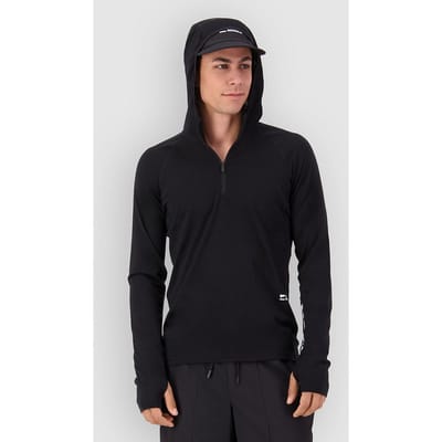 Mons Royale Temple Merino Long Sleeve Hood Thermo Shirt zwart