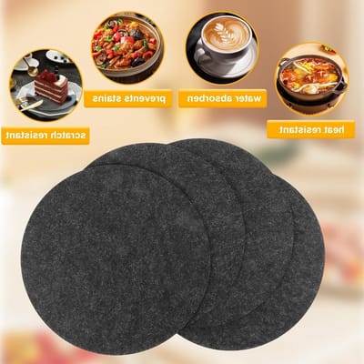 SnelShoppen - 8 Stuks Vilt Coasters Rond 30 cm - Robuuste Vilt Onderzetters in Grijs - Grote Placemat voor Borden, Potten, Glazen - Perfect voor Keuke
