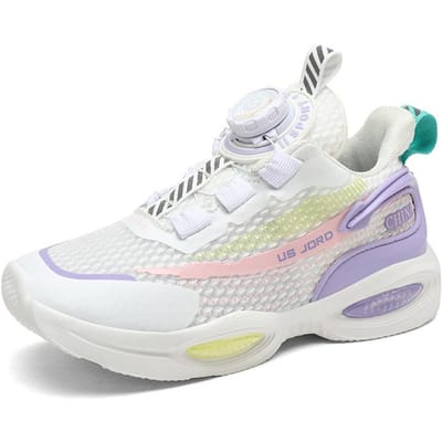Ouder-kind schoenen dames nieuwe herfst dikke zool hardlopen draaiknop kinderen sport casual schoenen voor meisjes en jongens 38 white