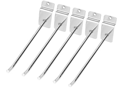 Dailygoods- Wandhaak 15cm - RVS - Set van 25 - Antislip - Voor wandmontage - Voor supermarkten en winkels - Hoogglans afwerking - Haak