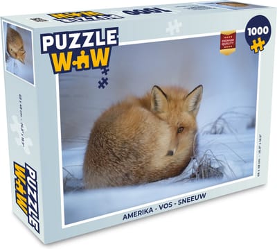 Puzzel Amerika - Vos - Sneeuw - Legpuzzel - Puzzel 1000 stukjes volwassenen