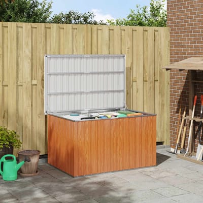 vidaXL - Buitopslagdoos - Gegalvaniseerd - staal - 150 - x - 101 - x - 91 - cm - Hout