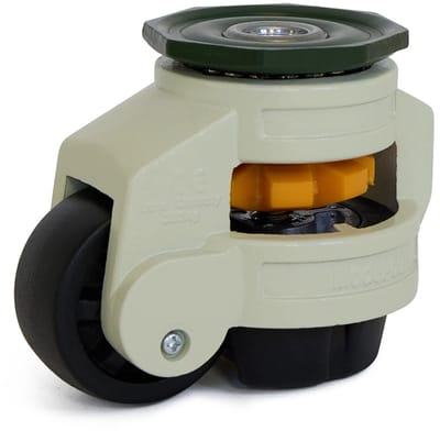Zwart nylon hef zwenkwiel met centraal gat - 50mm - 250kg